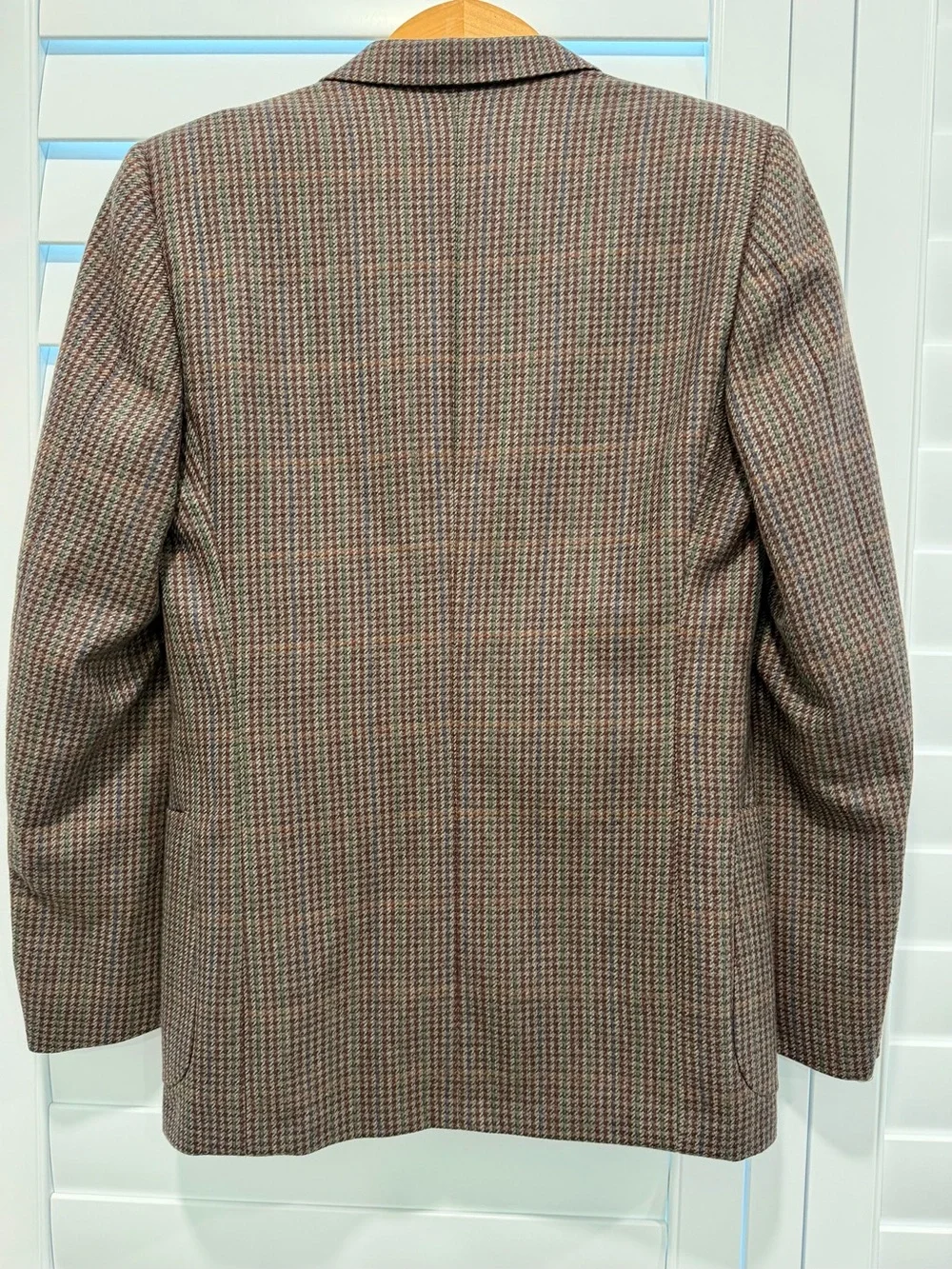 Vintage Marzotto Serie Oro Brown Houndstooth Italian Wool Zignone Blazer (48 R)